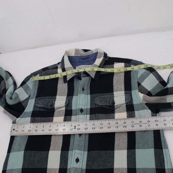 outerknown blanket shirt Mens S/M long sleeve button up plaid pockets thick - Picture 10 of 10